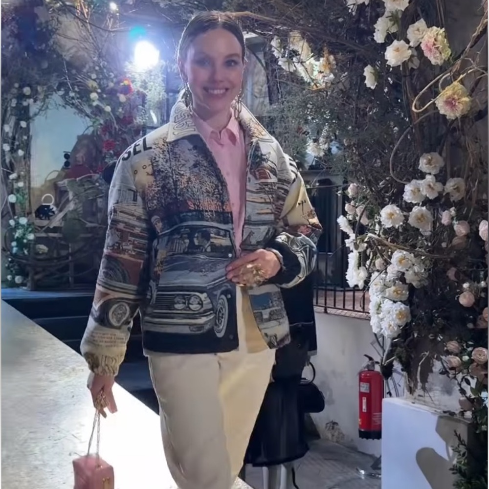 ZARA FORD © JACQUARD PUFFER JACKET LARGE - Picture 5 of 12